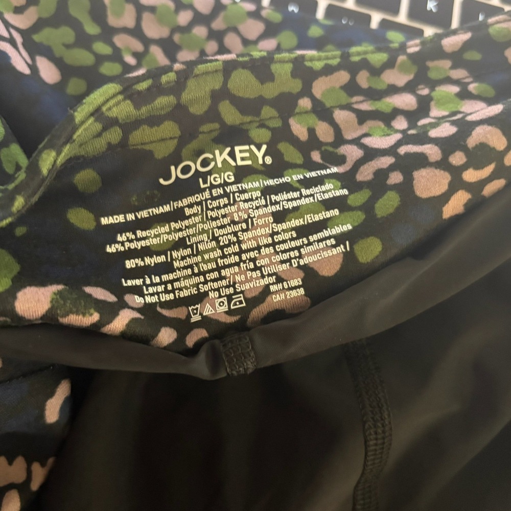 Jockey Green Pink Abstract Print Active Skort Wrap Front Mini Skirt LARGE - Picture 4 of 5